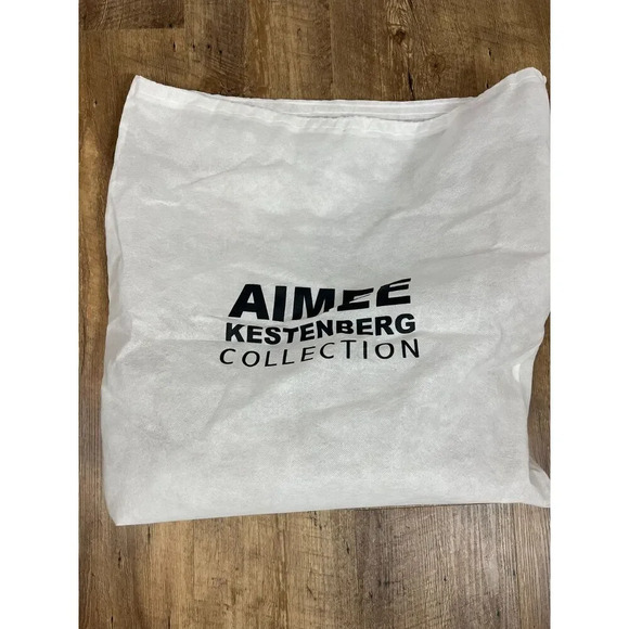 Aimee Kestenberg Leather Snakeskin Print Shoulder Bag Purse Gray 12X15 Gold Tone - Picture 15 of 16